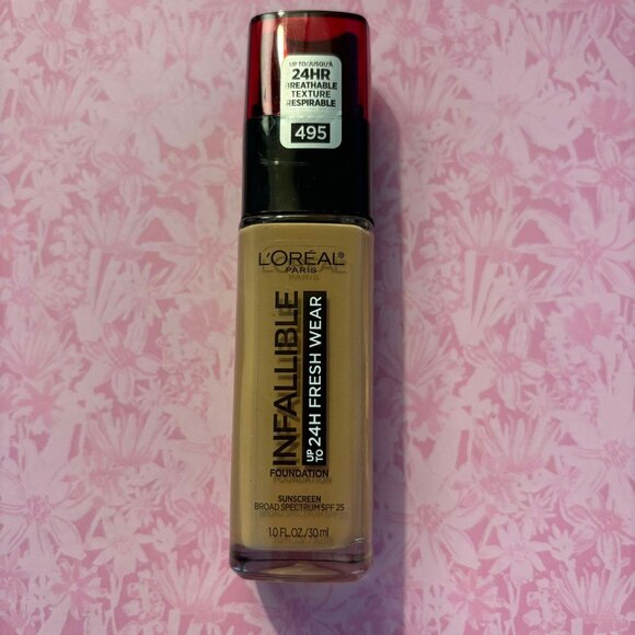 New L'Oreal Infallible 24HR Breathable Fresh Wear Foundation in Shade #495 Amber - Picture 5 of 5